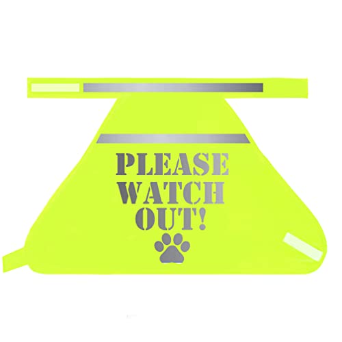 Please Watch Out Hohe Sichtbarkeit Hi Vis Neon Gelb Sicherheit Reflektierende Hundeweste für Nacht oder stark frequentierte Bereiche (S-L) von Tees & Tails