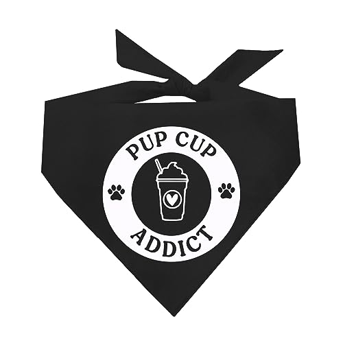 Pup Cup Addict Pupuccino Hundehalstuch, Schwarz, OS 1106 von Tees & Tails