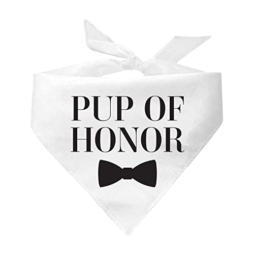 Pup of Honor Hundehalstuch, Maid of Honor, Brautparty, Hochzeit, Weiß von Tees & Tails