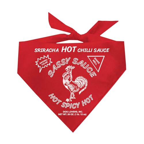 Sriracha Halstuch für heiße Soßen, Halloween-Kostüm, Hundehalstuch, Rot, OS 1155 Sriracha Halstuch für heiße Soßen, Halloween-Kostüm, Hundehalstuch, Rot, OS 1155 von Tees & Tails