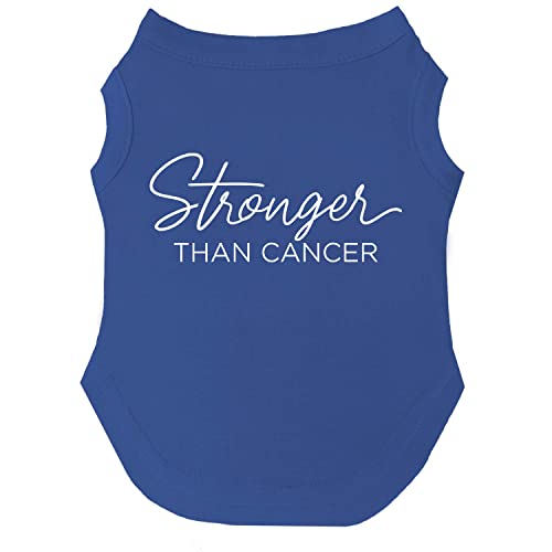 Stronger Than Cancer Hunde-T-Shirt, Größen für Welpen, Spielzeug und große Rassen (Königsblau, Größe XXL 1020) von Tees & Tails