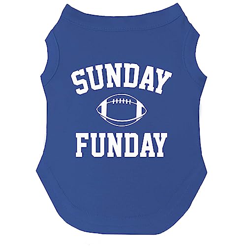 Sunday Funday Fußball-Hunde-T-Shirt, Größen für Welpen, Spielzeug und große Rassen (Königsblau, Größe XXL 9) von Tees & Tails