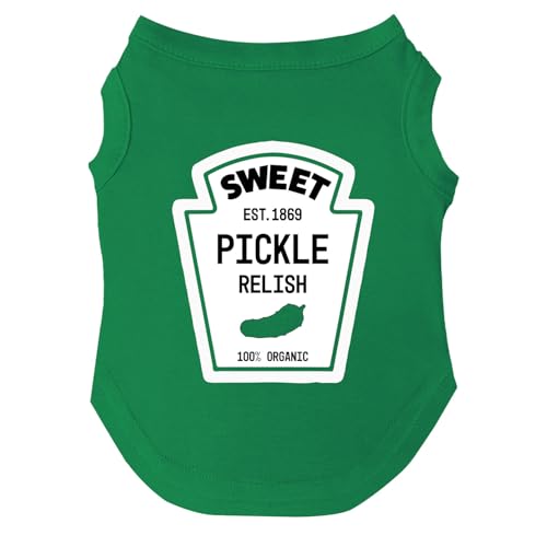 Sweet Pickle Relish Bottle Halloween-Kostüm, Hunde-T-Shirt, Größen für Welpen, Spielzeug und große Rassen, Grün, Größe M 1157 Sweet Pickle Relish Bottle Halloween-Kostüm, Hunde-T-Shirt, Größen für Welpen, Spielzeug und große Rassen, Grün, Größe M 1157 von Tees & Tails