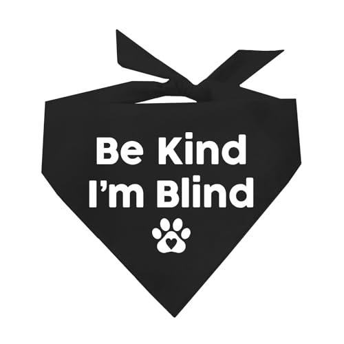 Tees & Tails Dreieckiges Hundehalstuch, Aufschrift "Be Kind I'm Blind", verschiedene Farben von Tees & Tails