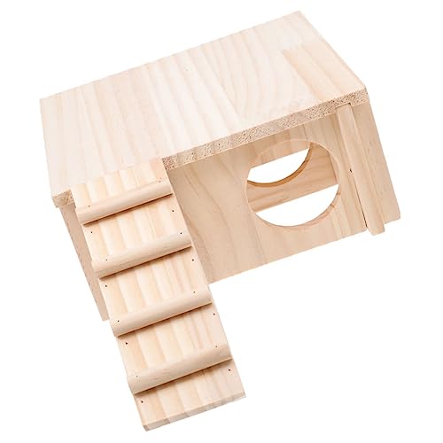 Hamsterhaus aus Holz mit Leiter, gemütliches Versteck für kleine Haustiere von Teesea