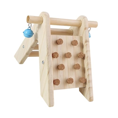 Papageien-Spielständer aus Holz mit Leiter Sitzstange und Glocke für kleine, mittelgroße Vögel von Teesea