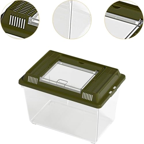 Schildkröten-Badewanne, Reptilien-Zuchtbox, Amphibien, Zuchtbox, Haustiergehäuse, Behälter, Heimtank für Frosch, Krabben, Schildkröten (grün) von Teesea