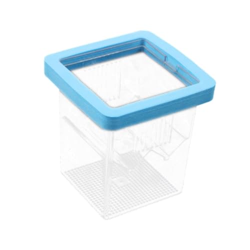 Schwimmende Brutkasten Fischzuchtbox Fischzuchtbox Fischgarten Quadratische Trennung Trennwand Inkubationsbox für Guppy Fisch Garnelen (Blau) von Teesea