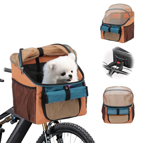 Haustier-Fahrradkorb, Hundefahrradkorb, Fahrrad-Vorderkorb, Faltbar Wasserdicht Hunde Fahrrad Lenkerkorb, Fahrradkorb für Haustiere, Einkaufen, Camping und Outdoor Haustier-Fahrradkorb, Hundefahrradkorb, Fahrrad-Vorderkorb, Faltbar Wasserdicht Hunde Fahrrad Lenkerkorb, Fahrradkorb für Haustiere, Einkaufen, Camping und Outdoor von Tefola