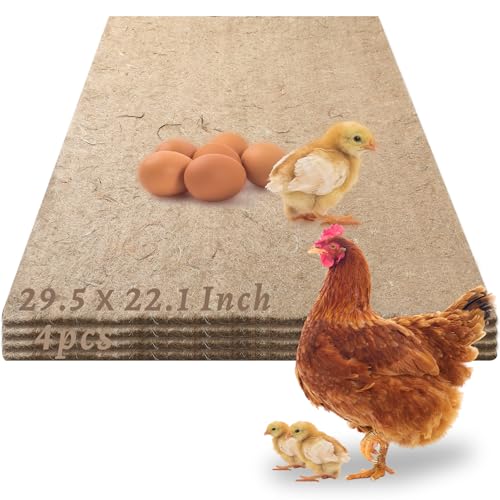 Tegeme 4 Stück 74,5 x 57,3 cm Hühner-Nistunterlagen Kükenbrut-Pads Liegen Jute Nesting Bettwäsche für Hühnerstall für Truthahn, Geflügel, Entenküken, Wachteln, anderes Geflügel, kleine Vögel von Tegeme