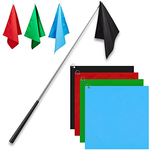 Tegeme Reitsport-Trainingsflagge, 4 Stück, für Pferde, Nylon, 45,72 x 45,72 cm, Rot, Schwarz, Grün, Blau von Tegeme