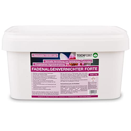 Fadenalgenvernichter Forte, gegen Algenwachstum im Teich, Algemittel Pulver für Koiteich und Gartenteich, phosphatfreier Fadenalgen-Vernichter für algenfreie Teich-Oase (5 kg) von Teichpoint
