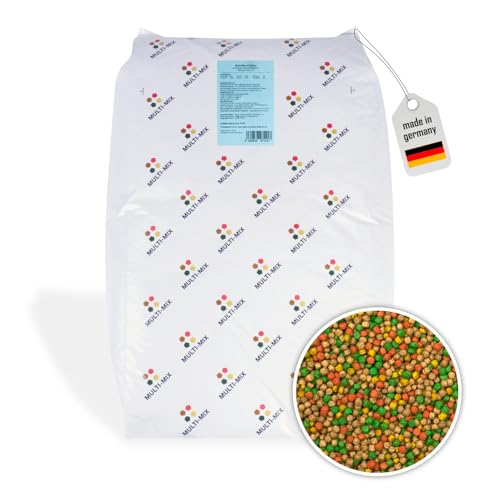 Multi-Mix Koifutter 3mm (15kg) - Der 4 Sorten Futtermix für Koi und Teichfische für ausgewogene Fisch-Ernährung mit Lachsöl, Spirulina, Astaxanthin und Wheatgerm von Teichpoint