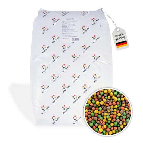 Multi-Mix Koifutter 6mm (5kg) - Der 4 Sorten Futtermix für Koi und Teichfische für ausgewogene Fisch-Ernährung mit Lachsöl, Spirulina, Astaxanthin und Wheatgerm von Teichpoint