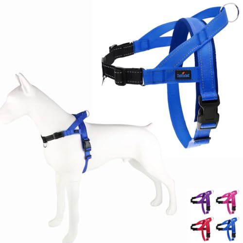 TekiWoof Easy Walk Hundegeschirr mit Griff, reflektierend, schnelle Passform, leicht, verstellbar und mit Netzstoff gepolstert, zweifarbig, ideal für kleine, mittelgroße und große Hunde, Blau-Schwarz, TekiWoof Easy Walk Hundegeschirr mit Griff, reflektierend, schnelle Passform, leicht, verstellbar und mit Netzstoff gepolstert, zweifarbig, ideal für kleine, mittelgroße und große Hunde, Blau-Schwarz, von TekiWoof
