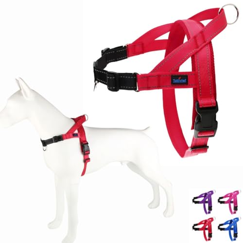 TekiWoof Easy Walk Hundegeschirr mit Griff, reflektierend, schnelle Passform, leicht, verstellbar und mit Netzstoff gepolstert, zweifarbig, ideal für kleine, mittelgroße und große Hunde (Rot-Schwarz, TekiWoof Easy Walk Hundegeschirr mit Griff, reflektierend, schnelle Passform, leicht, verstellbar und mit Netzstoff gepolstert, zweifarbig, ideal für kleine, mittelgroße und große Hunde (Rot-Schwarz, von TekiWoof