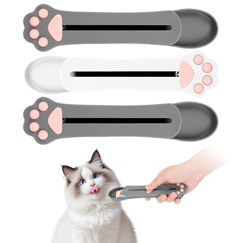 Futterspender für Katzen, 3 Stück, Leckerlis für Katzen, Lecker, Löffel, einfaches Füttern für Nassfutter, Flüssigkeit, Snacks, Püree von TekkPerry