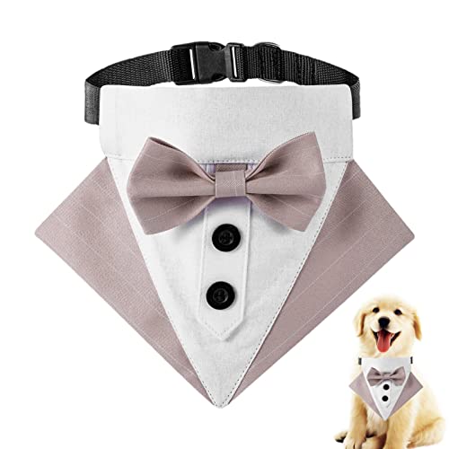 Bandana für Hunde, verstellbares Hunde-Smoking-Halsband, Hochzeit Hund Bandana Halsband, Hundehalsband mit Fliege für kleine mittelgroße große Haustier Hundekostü Teksome von Teksome