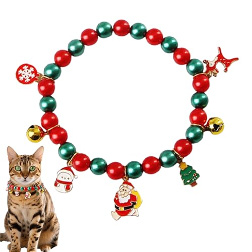 Christmas Cat Halsband - Weiblich Welpen Halskette - Halsband mit Schleife Glocke und Santa Weihnachtsbaum Schneeflocken Elch Anhänger Festtag Zubehör für Kleine Hunde Mädchen Junge Christmas Cat Halsband - Weiblich Welpen Halskette - Halsband mit Schleife Glocke und Santa Weihnachtsbaum Schneeflocken Elch Anhänger Festtag Zubehör für Kleine Hunde Mädchen Junge von Teksome