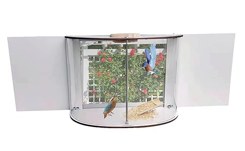Fenster-Vogelfutterstation zum Betrachten – Fenster-Futterspender mit 360 Grad sichtbarem Vogelhaus, klarer Sicht, Vogelfutterstation, Beobachten Sie Wildvögel in Ihrem Schlafzimmer von Teksome