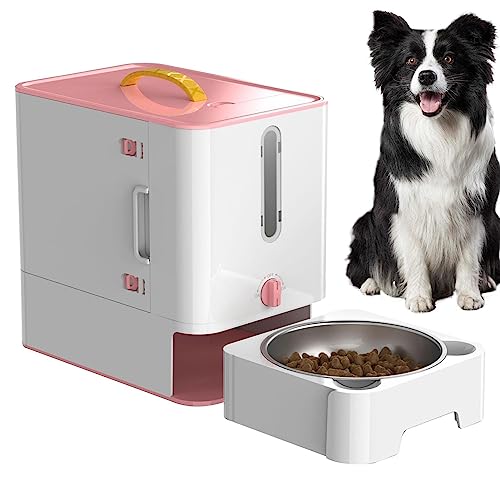 Futterbox für Haustiere - Haustier-Futterstation tragbar | Mit Sicherheitsverschluss, tragbarer Futterspender für Haustiere, zur Aufbewahrung von Hundefutter Teksome von Teksome