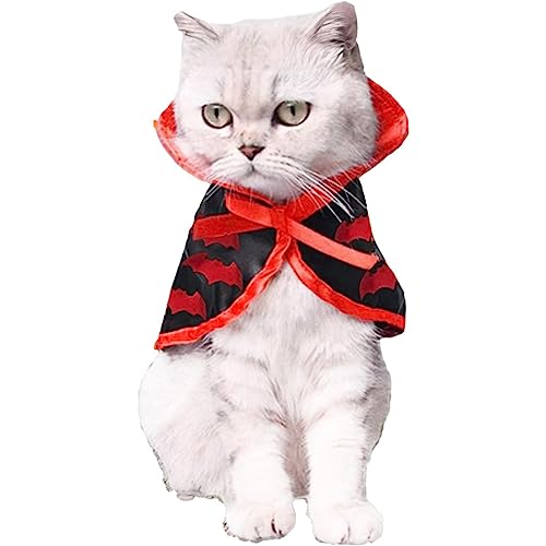 Halloween-Hundekleidung, Kätzchen-Kostü – Hundekleidung für Halloween, Kürbis- und Fledermaus-Muster für Haustiere, passend für Katzen, Hunde, Kaninchen Teksome von Teksome