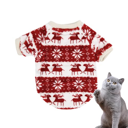 Haustier Weihnachten Weste Pullover | Atmosphärischer und hautfreundlicher Kätzchenpullover | Haustierkostüm-Zubehör für Weihnachtsfeier, Mottoparty, Foto-Requisiten, Weihnachtsreisen, Spazierengehen von Teksome