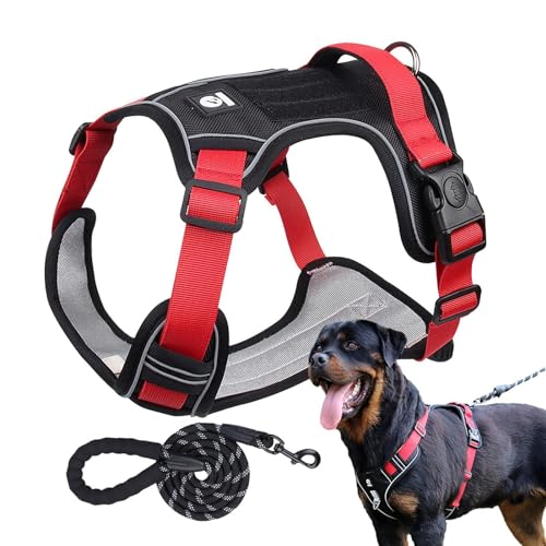 Hundegeschirr mit Griff, Hundegeschirr | Atmungsaktives, reflektierendes Hundegeschirr, verstellbares Hundegeschirr | Hunde-Ziehgeschirr, Hundegeschirr-Halsband-Set mit Polsterung für Hundegeschirr mit Griff, Hundegeschirr | Atmungsaktives, reflektierendes Hundegeschirr, verstellbares Hundegeschirr | Hunde-Ziehgeschirr, Hundegeschirr-Halsband-Set mit Polsterung für von Teksome
