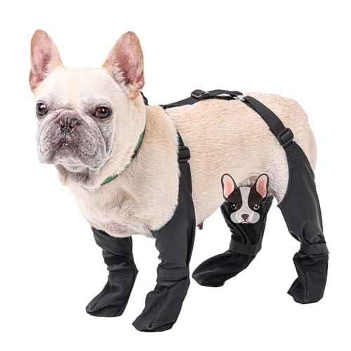 Hundestiefel - Strapsstiefel für Hunde, rutschfeste Hundeschuhe, Hundepfotenschutz mit verstellbarem Hilfsgurt, Haustierpfotenschutz für kleine mittelgroße Hunde Hundestiefel - Strapsstiefel für Hunde, rutschfeste Hundeschuhe, Hundepfotenschutz mit verstellbarem Hilfsgurt, Haustierpfotenschutz für kleine mittelgroße Hunde von Teksome