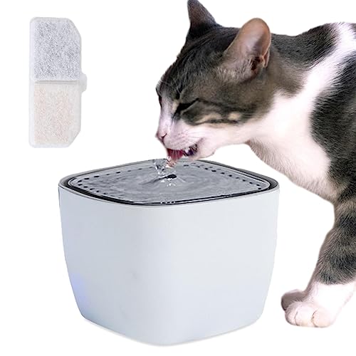 Katzenwasserspender | Hunde-Wasserspender – 2,5 l intelligentes LED-Licht Design Katzenbrunnen Automatischer Wasserspender für Katzen / Hunde im Innenbereich Teksome von Teksome