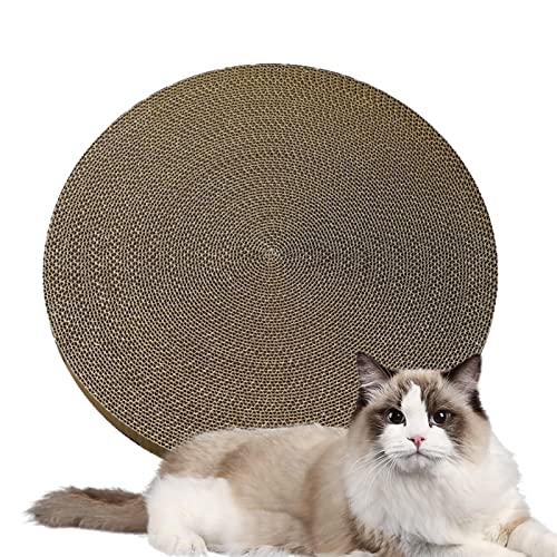 Teksome Kratzmatte für Katzen – Schüsselförmige Kratzmatte aus Karton für Indoor-Katzen | Katzenkratzmatte mit lustigem Jo-Jo, groß, breit, gewellt, modernes Schlafsofa für Indoor-Katzen von Teksome