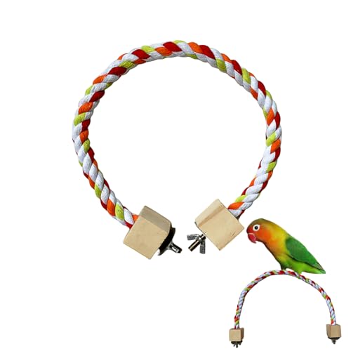 Parrot Rope Barch - Bungee Bird Toys Rope Perch Stand - Papagei Bird Perch Stand, Papageienspielzeug, Vogel-Sitzstangen für Papageien, Sittiche, Nymphensittiche, Wellensittiche, Lovebirds Teksome von Teksome