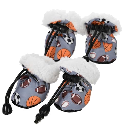 Schneeschuhe für Hunde – Outdoor-Schutzschuhe, warme Schuhe aus Fleece für Hunde, warme Schuhe für Dobermann, Pinscher, Corgi, Pudel, Deutscher Schäferhund Teksome von Teksome