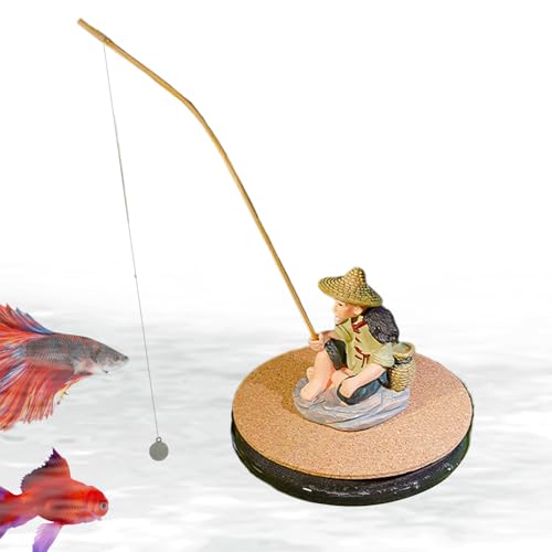 Teksome Aquarium-Dekorationen, schwimmende Fischer-Aquarium-Dekoration mit Angelrute, Futterspender Figuren für Landschaftsbau, Zuhause, Paludarium, Terrarium, Studio, Betta, , Bartdrache Teksome Aquarium-Dekorationen, schwimmende Fischer-Aquarium-Dekoration mit Angelrute, Futterspender Figuren für Landschaftsbau, Zuhause, Paludarium, Terrarium, Studio, Betta, , Bartdrache von Teksome