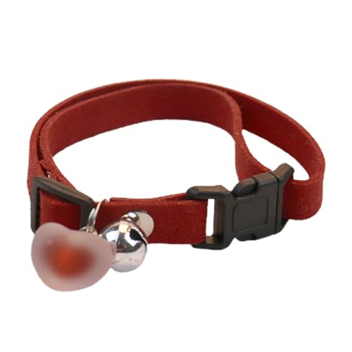 Basic Hundehalsbänder | Haustierhalsband mit Glöckchen, Plüsch-Herz-Anhänger – leichte Katzenhalsbänder, verstellbares Haustierzubehör für Hund, Katze, Welpen, Kätzchen Basic Hundehalsbänder | Haustierhalsband mit Glöckchen, Plüsch-Herz-Anhänger – leichte Katzenhalsbänder, verstellbares Haustierzubehör für Hund, Katze, Welpen, Kätzchen von Teksome