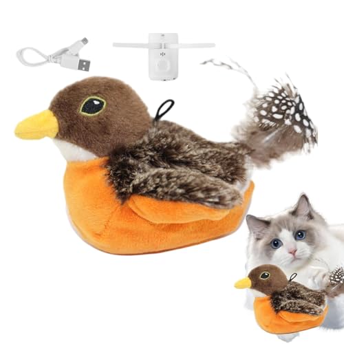 Teksome Birdchase Flapping Bird Cat Toy - Automatisches simuliertes Zwitschern Fliegender Vogel Katzenspielzeug | Zwitschern Vogel Katzenspielzeug mit Katzenminze für Kätzchenübungen Teksome Birdchase Flapping Bird Cat Toy - Automatisches simuliertes Zwitschern Fliegender Vogel Katzenspielzeug | Zwitschern Vogel Katzenspielzeug mit Katzenminze für Kätzchenübungen von Teksome