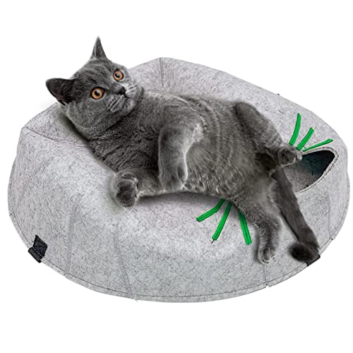 Teksome Hängemattenbett für Katzen | 2 in 1 Filz Indoor Pet Nest - Großes und geräumiges Haustier Schlafwerkzeug für Katzen, Hunde und andere kleine Tiere von Teksome