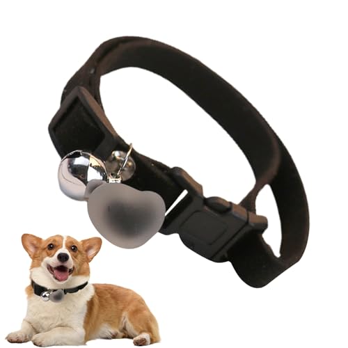 Teksome Haustierhalsbänder für Hunde, Plüsch-Herz-Charm, kleine Hundehalsbänder mit Glöckchen, leichtes Haustierhalsband für Welpen, Katzen, Hunde, Hundezubehör von Teksome