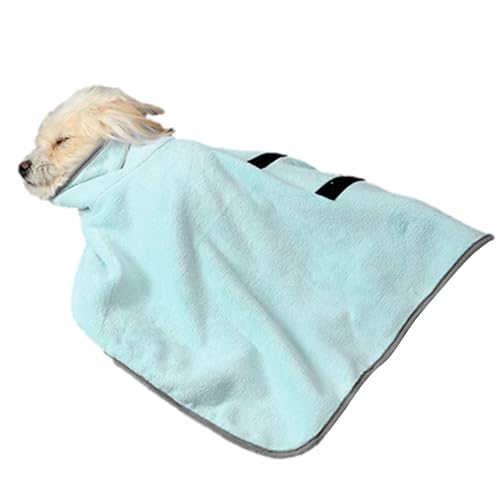 Teksome Hunde-Bademantel-Handtuch, schnell trocknend, leicht, weich, maschinenwaschbar, sehr saugfähig, tragbar, für kleine und mittelgroße Hunde von Teksome
