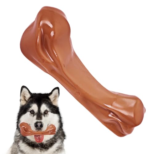 Teksome Hundeknochenspielzeug, robuster Kauknochen für aggressive Kauer – Haustier-Kauspielzeug zur Zahnreinigung, interaktives Knochenform-Spielzeug für große, mittelgroße Hunde von Teksome