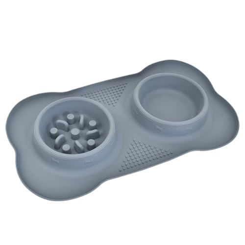 Teksome Hundeschale langsame Feeder, Hund Slow Feeder Bowl | Langsame Feeder Cat Bowl - Mit überpillsicherem Nicht-Skid-Silikonmatten, Anti-Choking-Welpen-Lebensmittelspender für große mittelgroße von Teksome