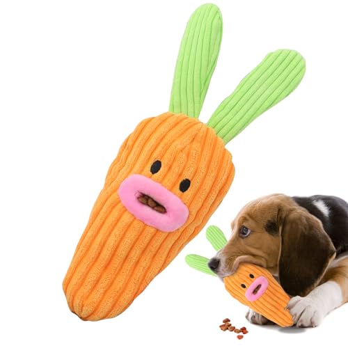 Teksome Karotten-Leckerli-Spielzeug für Hunde, Karotten-Leckerli-Stuffer-Hundespielzeug,Hunde Plüsch-Puzzlespielzeug | Entzückendes, reißfestes, quietschendes, weiches, kreatives von Teksome