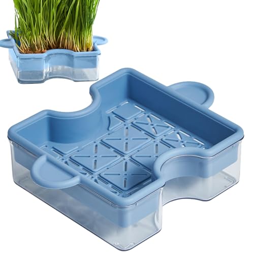 Teksome Katzenminze-Katzengraskasten, Katzengras-Pflanzgefäß für Zimmerkatzen - Puzzle-Design, doppelschichtige Katzengrasbox,Multifunktionaler, erdloser Pflanzkasten, Hydrokultur-Katzengrasschale für Teksome Katzenminze-Katzengraskasten, Katzengras-Pflanzgefäß für Zimmerkatzen - Puzzle-Design, doppelschichtige Katzengrasbox,Multifunktionaler, erdloser Pflanzkasten, Hydrokultur-Katzengrasschale für von Teksome