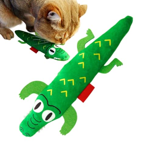 Teksome Katzenminze-Spielzeug,Katzenminze-Spielzeug für Katzen - Gefülltes Kätzchenspielzeug,Katzenspielzeug in Krokodilform, interaktives Katzenkauspielzeug für Kätzchen im Innenbereich, von Teksome
