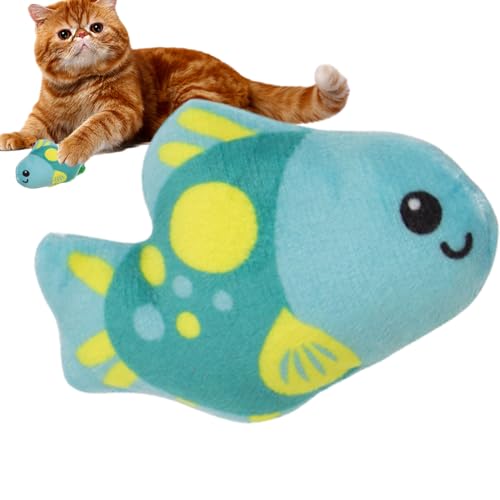 Teksome Katzenminzefisch, interaktives Spielzeug für tropische Fische, Kätzchen, Anti-Biss, robust, schöne Katzenminze, bequemes Plüsch-Katzenspielzeug für Haustiergeschenke von Teksome