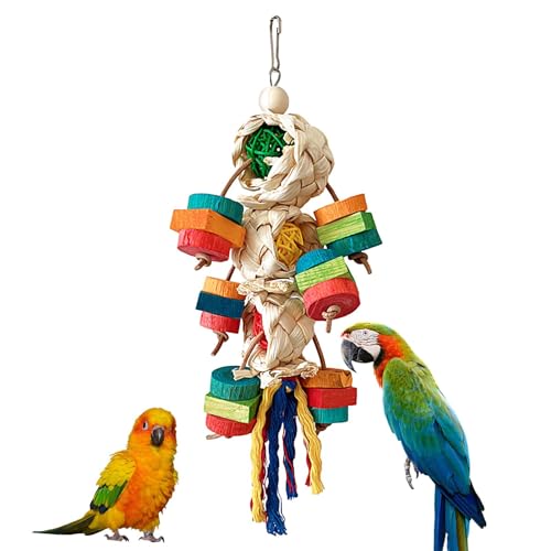 Teksome Kleines Papageienspielzeug,Vogelspielzeug für Papageien - Kaubares Kakadu-Spielzeug aus Holz, bunt | Hängendes Sittichspielzeug, dekoratives multifunktionales Entspannungsspielzeug für von Teksome