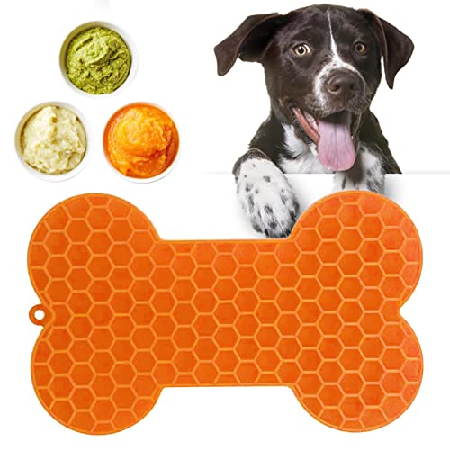 Teksome Leckmatte | Knochenförmige Leckmatten für Hunde und Katzen | Hunde-Erdnussbutter Leckpads zur Langeweilereduzierung, perfekt zum Baden und Pflegen von Teksome