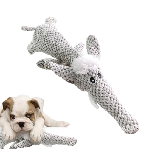 Teksome Plüsch-Hundespielzeug,Quietschendes Kauspielzeug für Hunde in Elefantenform | Weiches Welpenspielzeug, ausgestopftes Hundespielzeug zum Zahnen für Haustiere, Mundgesundheit von Teksome