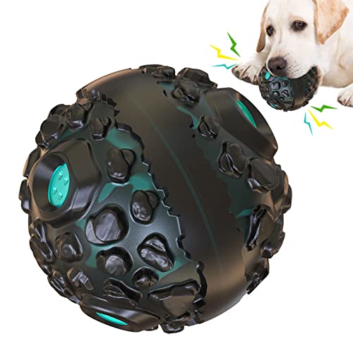 Teksome Quietschende Bälle für kleine Hunde | Welpenspielzeug zum Apportieren und Kauspielzeug zum Zahnen | Quietschender Apportierball, Meteoriten Hundespielzeug, interaktives Zahnreinigungstraining von Teksome
