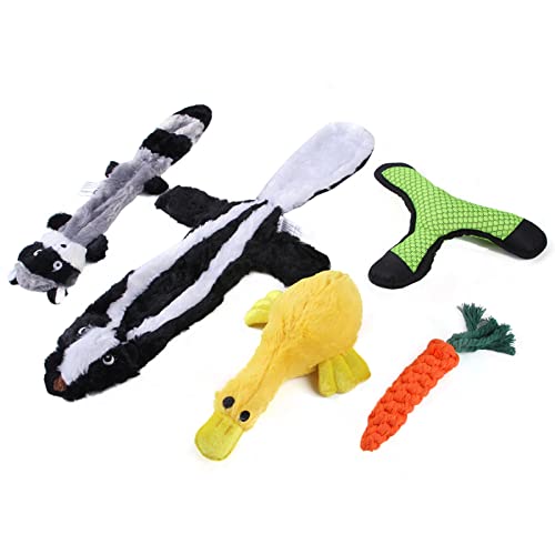 Teksome Quietschendes Spielzeug für kleine Hunde, Welpen-Kauspielzeug zum Zahnen, Haustier-Plüschspielzeug für kleine und mittelgroße Rassen, für Indoor-Spielen, unterstützt aktives Beißen von Teksome